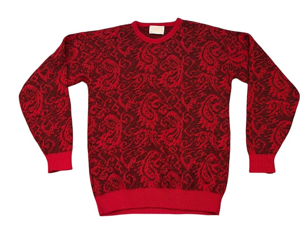 VINTAGE Pendleton Pullover Red Sweater Men's Medium 100% Wool Made In USA